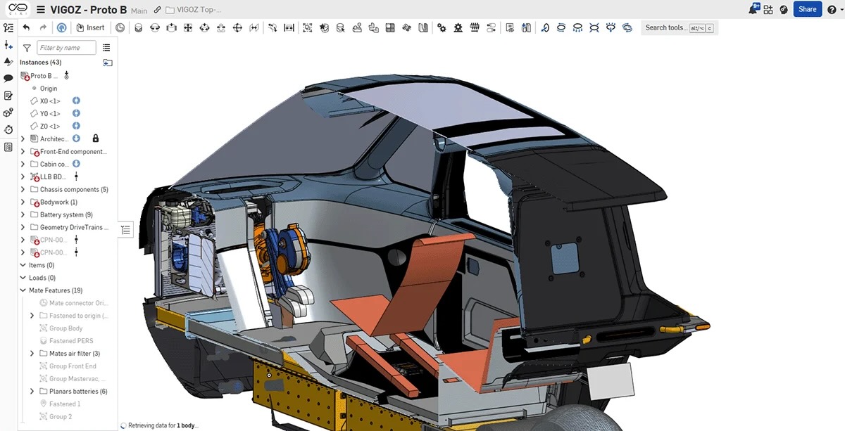 3D-Rendering eines pedal-elektrischen Fahrzeugs